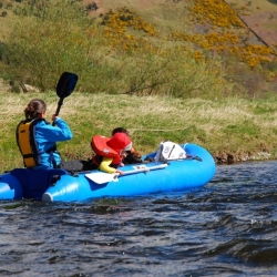Paddling the Tweed near Walkerburn
