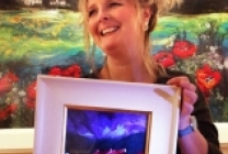Moy Mackay with an example of her work 